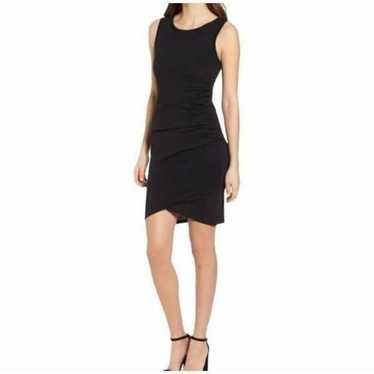 LEITH BLACK BODYCON SLEEVELESS RUCHED DRESS SZ.S E