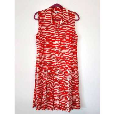 Cabi 281 Brushstroke Dress Red & White