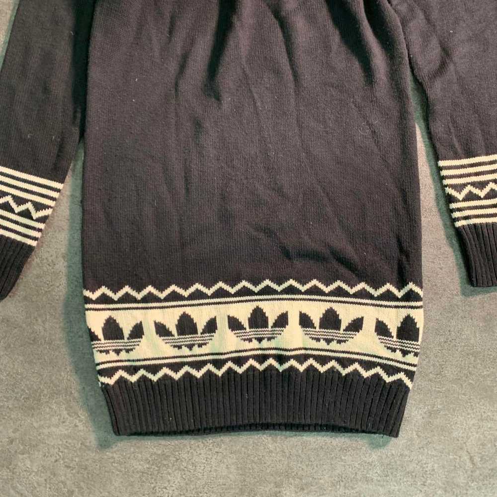 [adidas] Hooded Logo Pattern Knit Dress Vintage U… - image 4