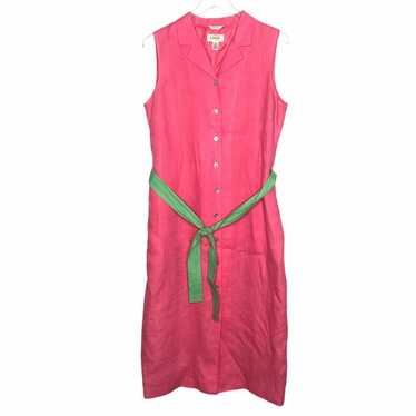 Talbots Irish Linen Shirt Dress Pink 14