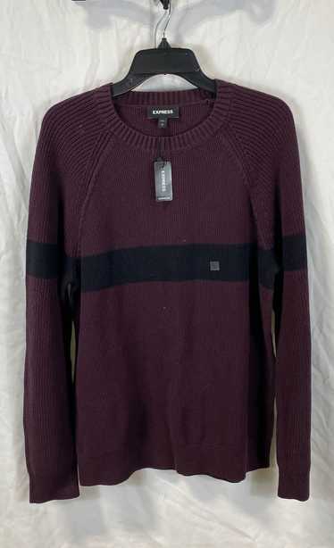 NWT Express Mens Burgundy Cotton Long Sleeve Knit 