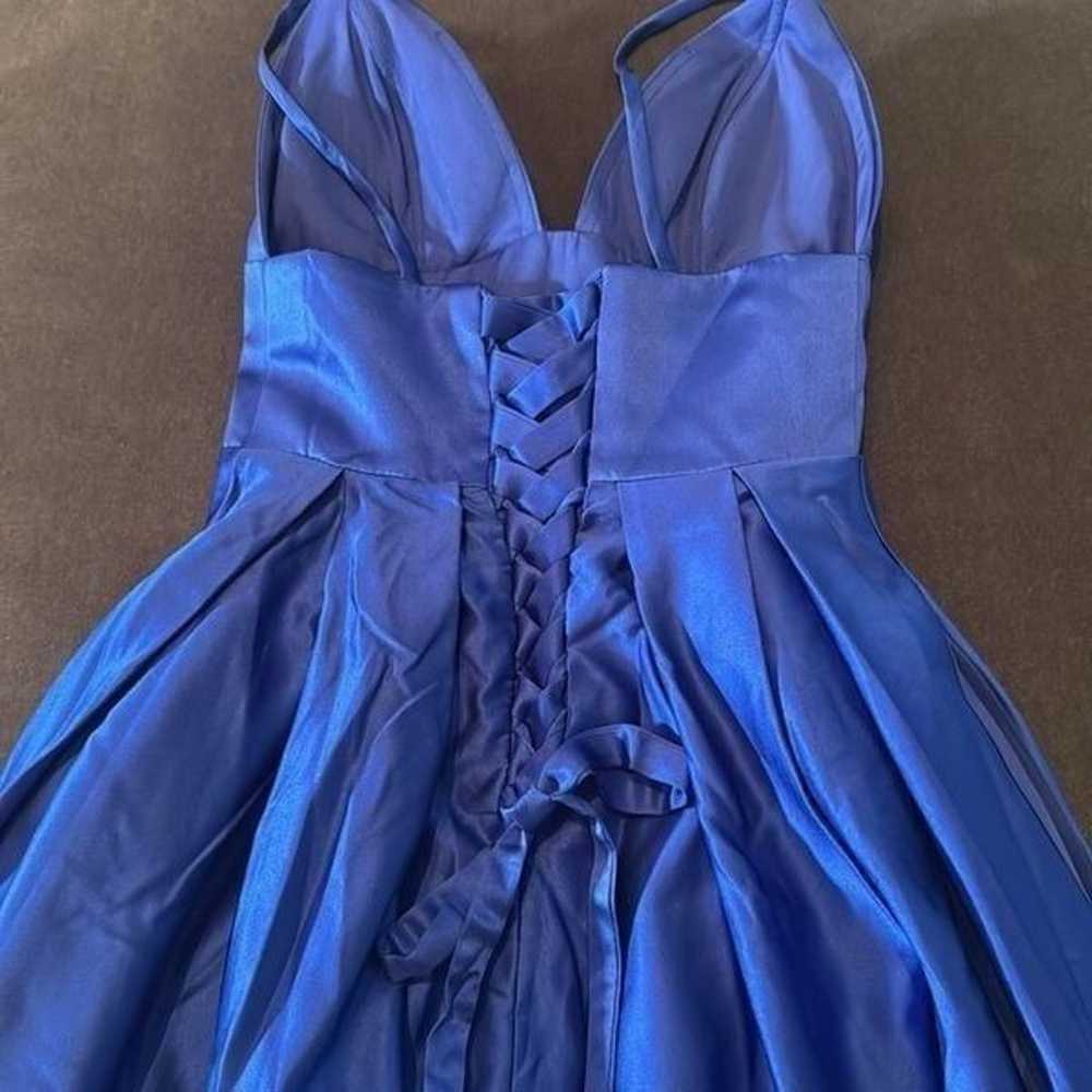 Women’s Full Length Satin Blue Prom Party Dress L… - image 10