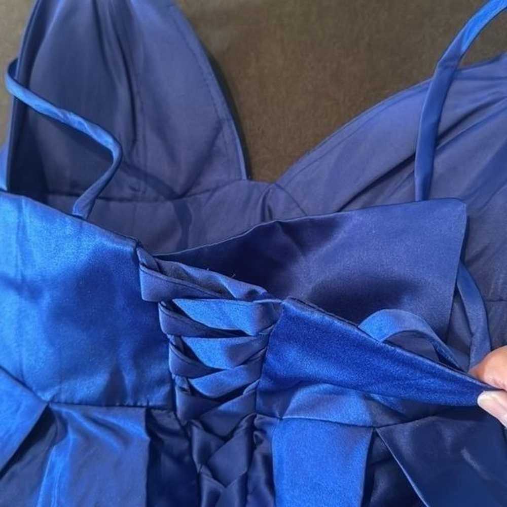 Women’s Full Length Satin Blue Prom Party Dress L… - image 11