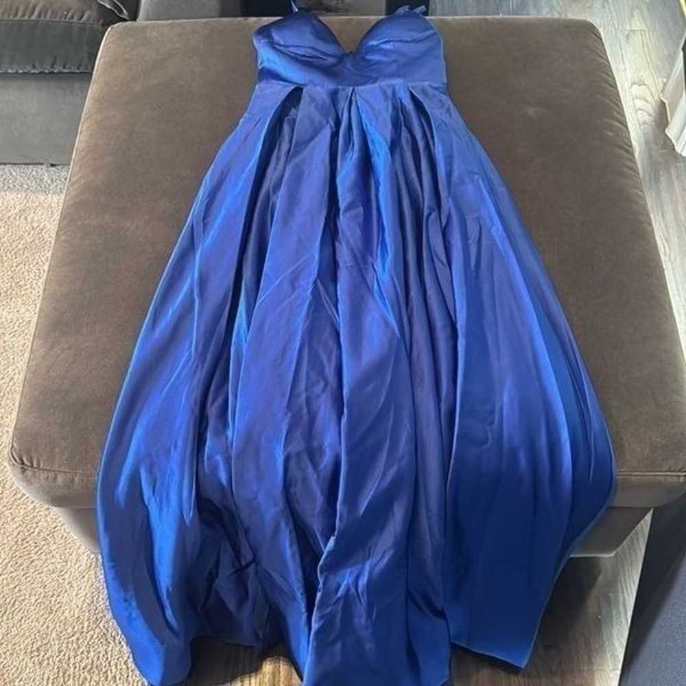 Women’s Full Length Satin Blue Prom Party Dress L… - image 7