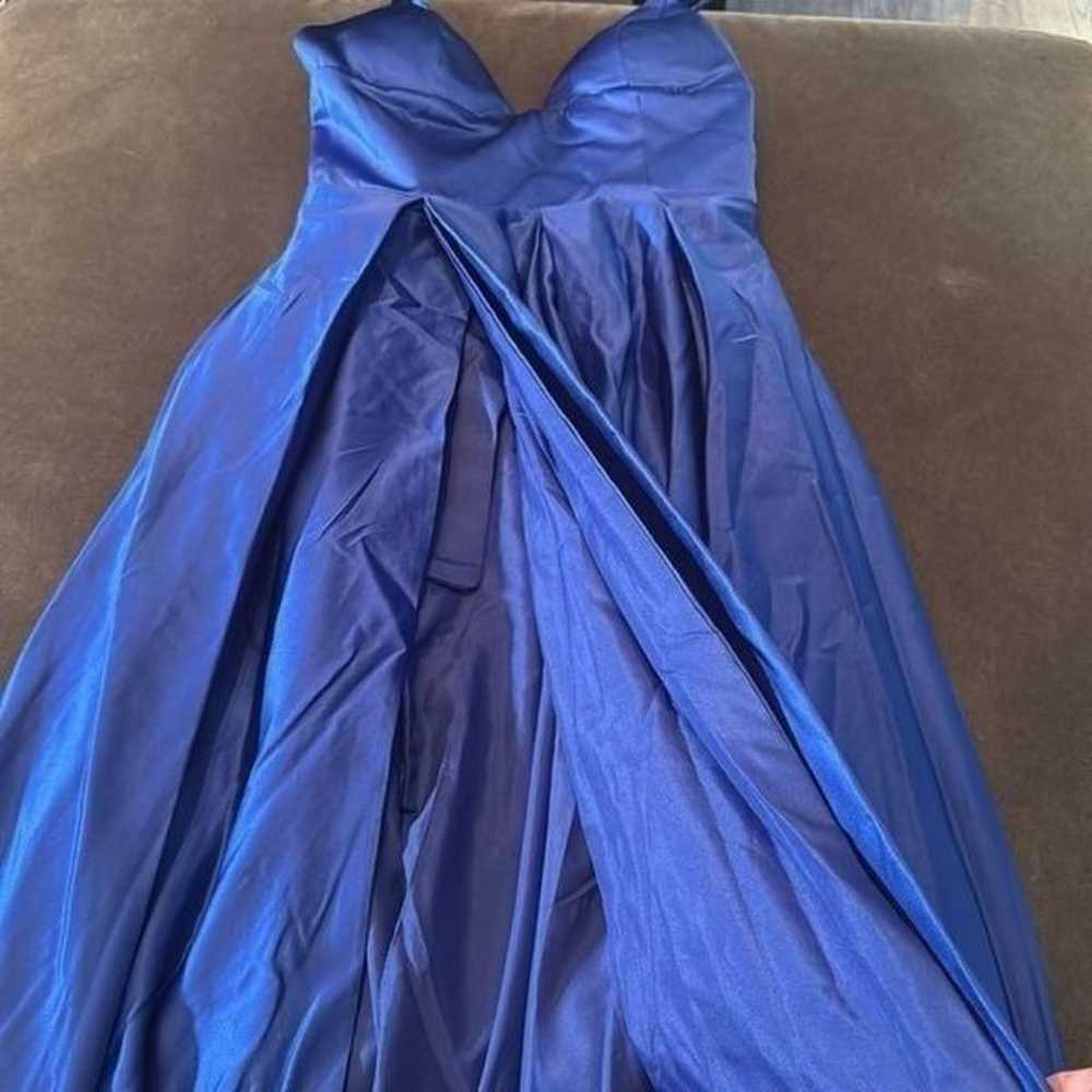 Women’s Full Length Satin Blue Prom Party Dress L… - image 8