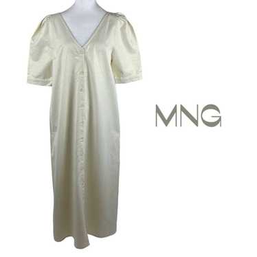 MNG Cream N Metallic Gold Cotton Blend Artist Boh… - image 1