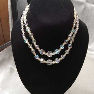 Vintage Glass Crystal Carnival Beaded Necklace - image 1