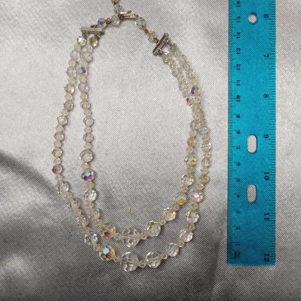 Vintage Glass Crystal Carnival Beaded Necklace - image 2