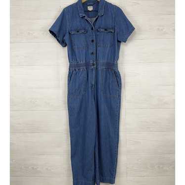 J.Crew Denim Jumpsuit Women Size 10 Blue Jean Sho… - image 1