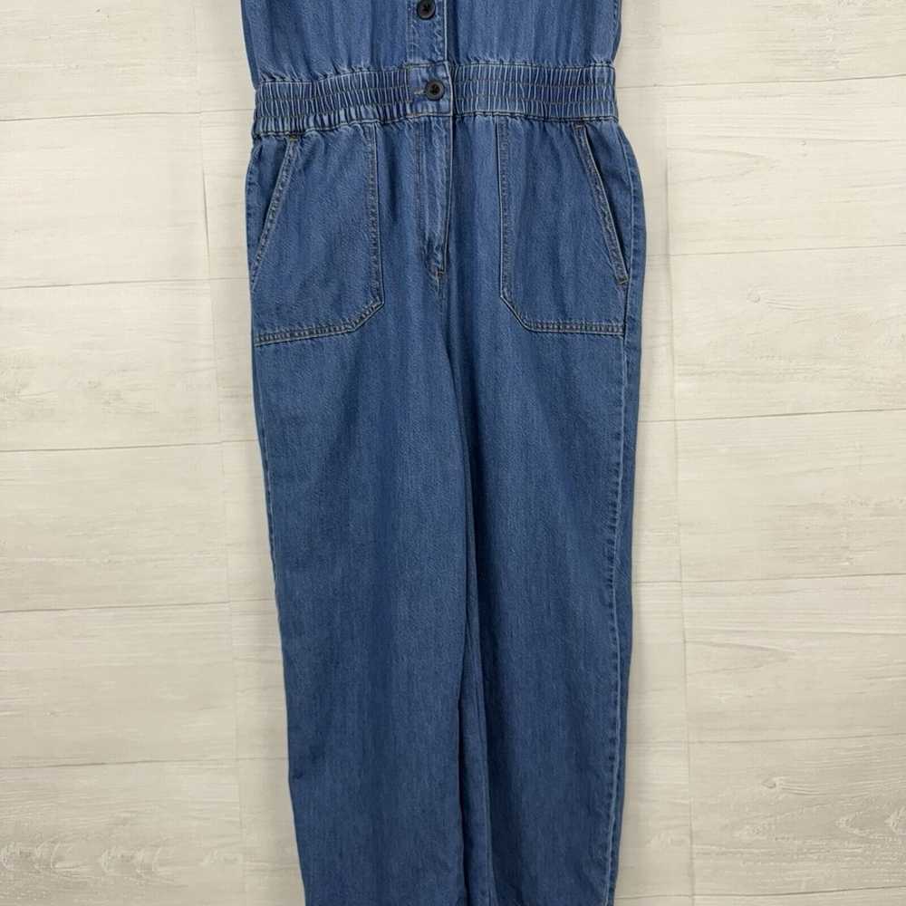 J.Crew Denim Jumpsuit Women Size 10 Blue Jean Sho… - image 3