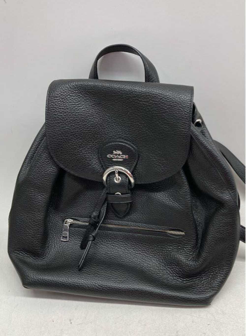 Coach Black Pebbled Leather Cleo Backpack - image 1