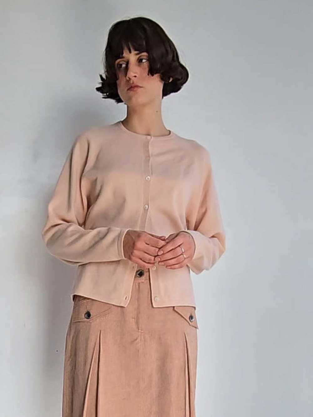 Cashmere Cardigan - Peach - image 4