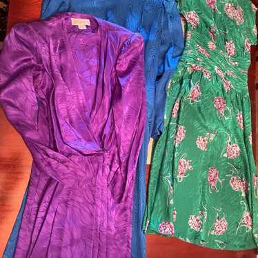 Vintage ALL silk dress lot arge to and Maggie Lon… - image 1