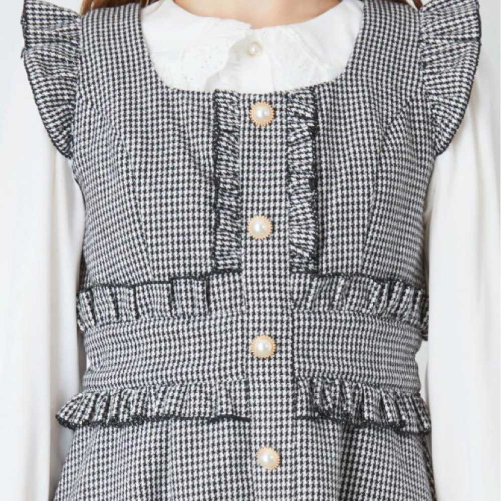 Ank Rouge houndstooth patterned frill JSK jumper … - image 3