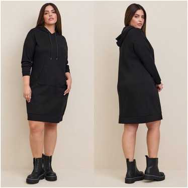 TORRID At The Knee Cupro Hoodie Dress Black