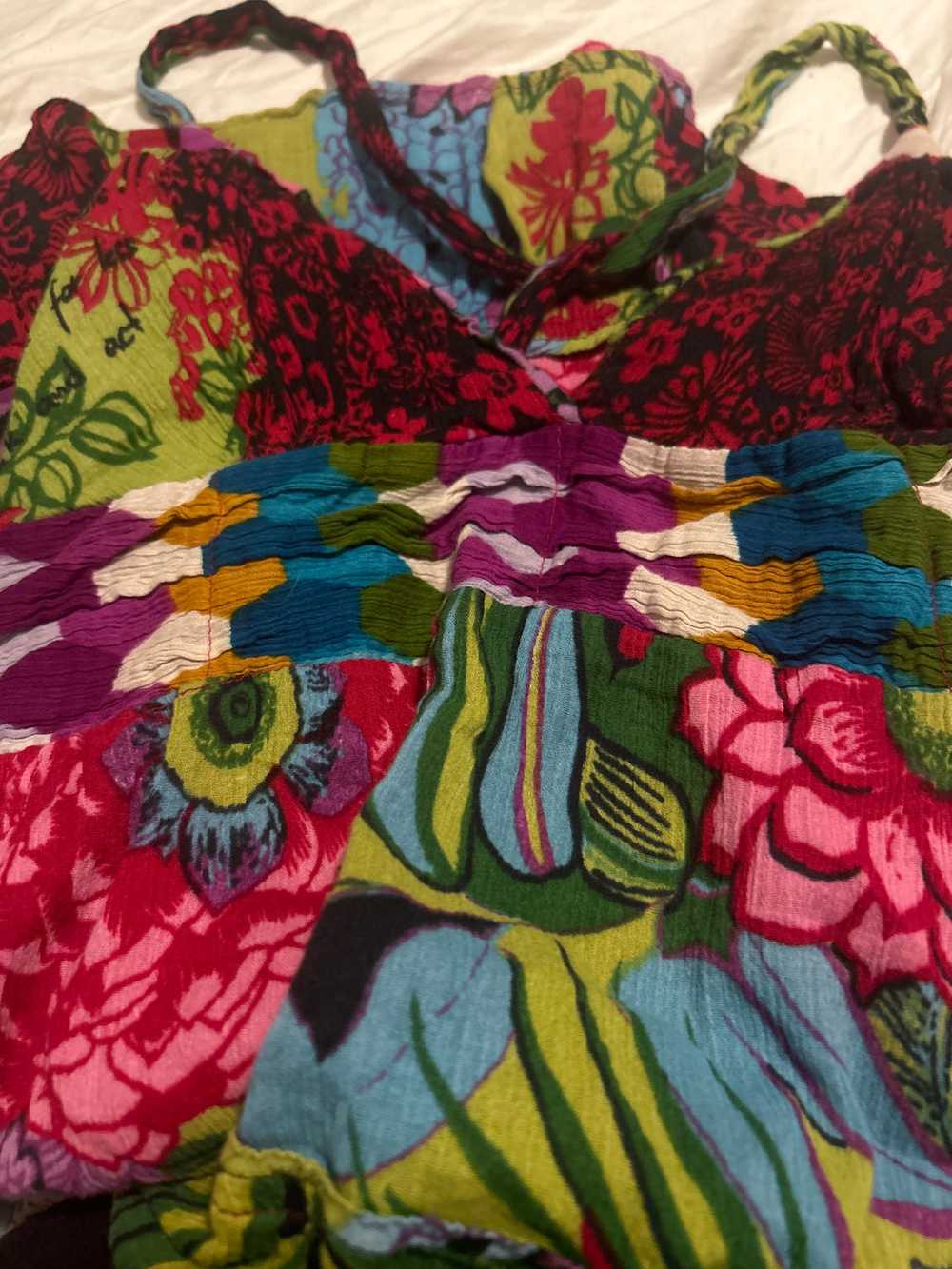 Desigual Cotton Multi Strappy Tropical Floral Top… - image 1