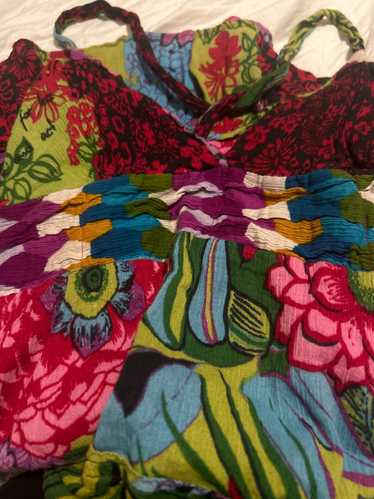 Desigual Cotton Multi Strappy Tropical Floral Top 