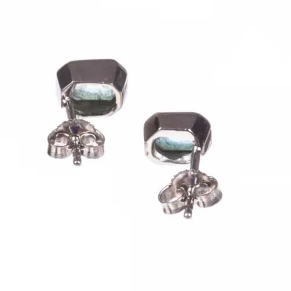 14 kt Gold and Bezel Set Emerald Earrings - image 5