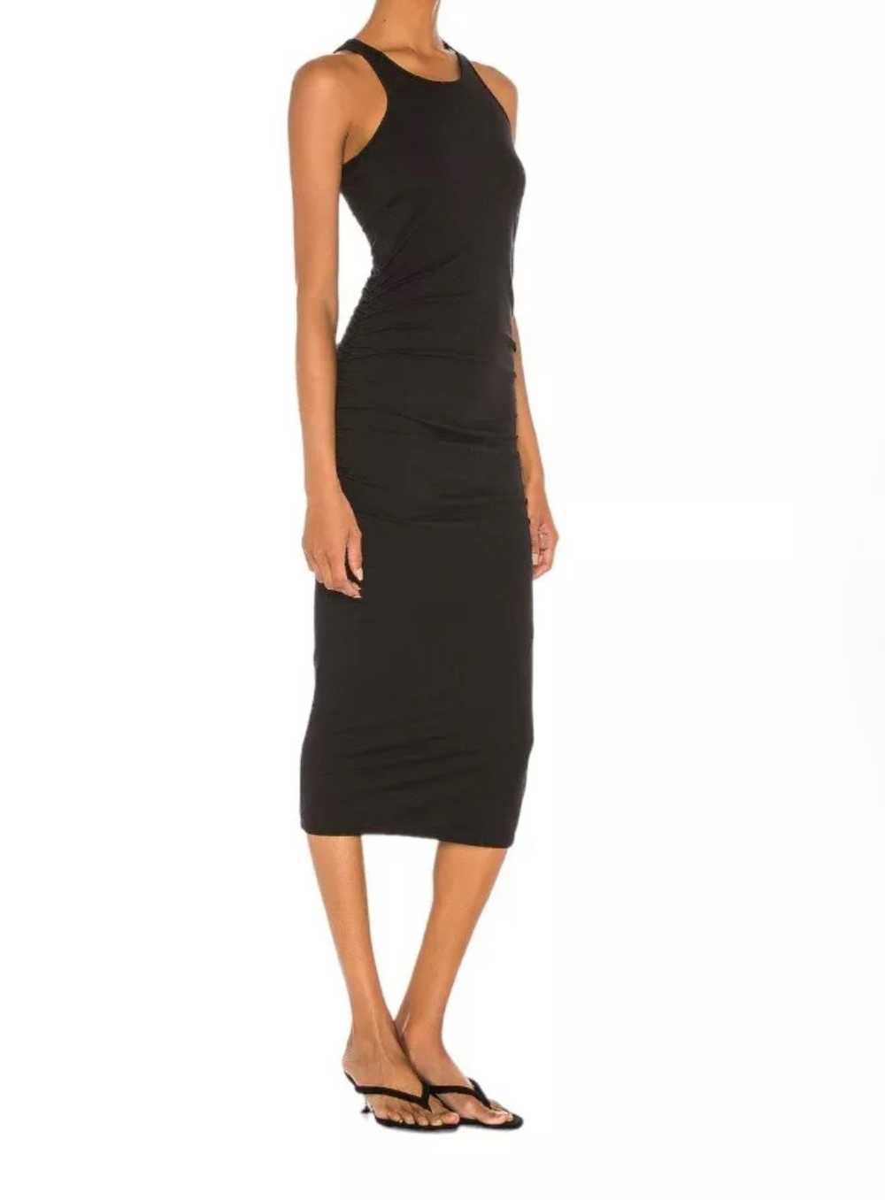 Michael Stars Black Side Ruched Racerback Midi Co… - image 2