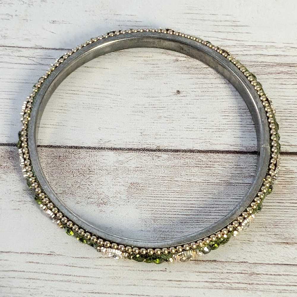 Vintage Bangle Pretty Green Bracelet - image 7