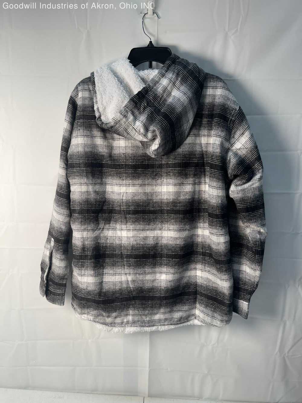 NWT Men's Navy Yard Black/White Plaid Fleece Flan… - image 2