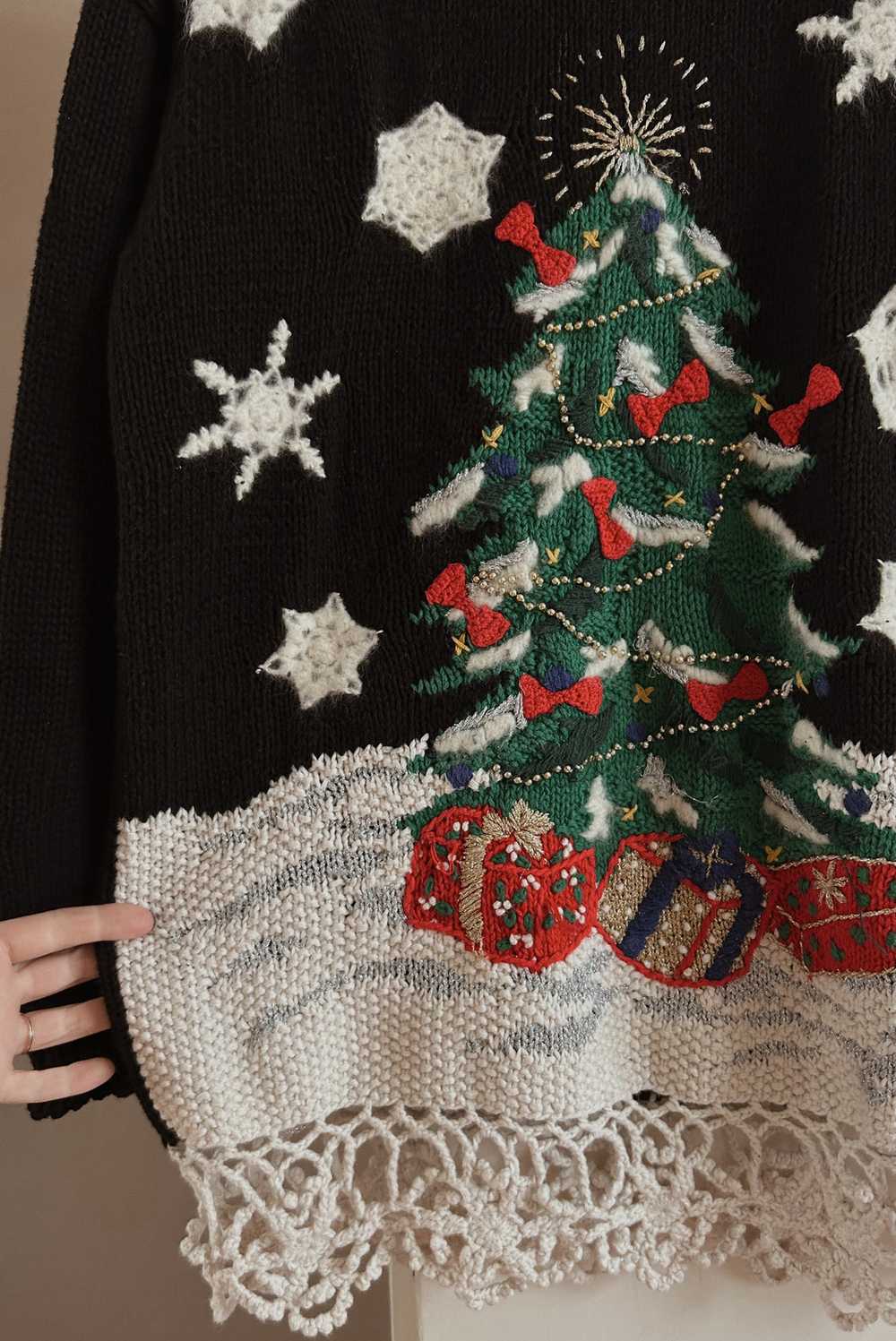 1990's RAMIE COTTON EMBROIDERED TREE JUMPER - image 2