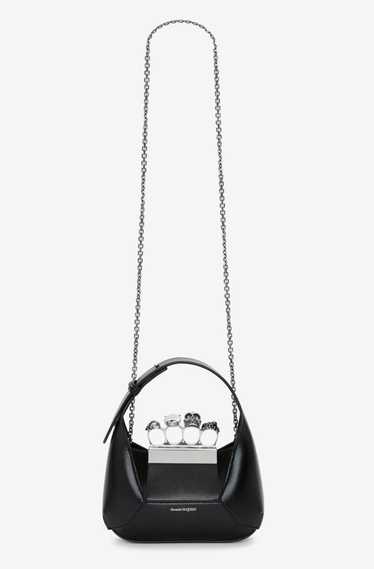 Alexander McQueen Black Leather Mini Hobo Knuckle 