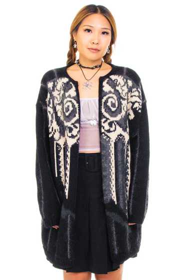 Vintage 80's Wool Mohair Baroque Cardigan - OSFM