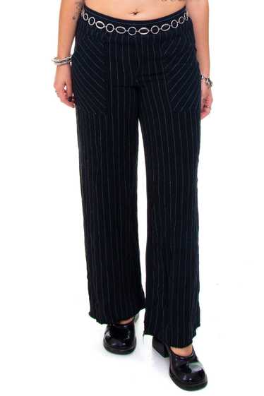 Vintage 90's High-Waisted Pinstripe Pants - L