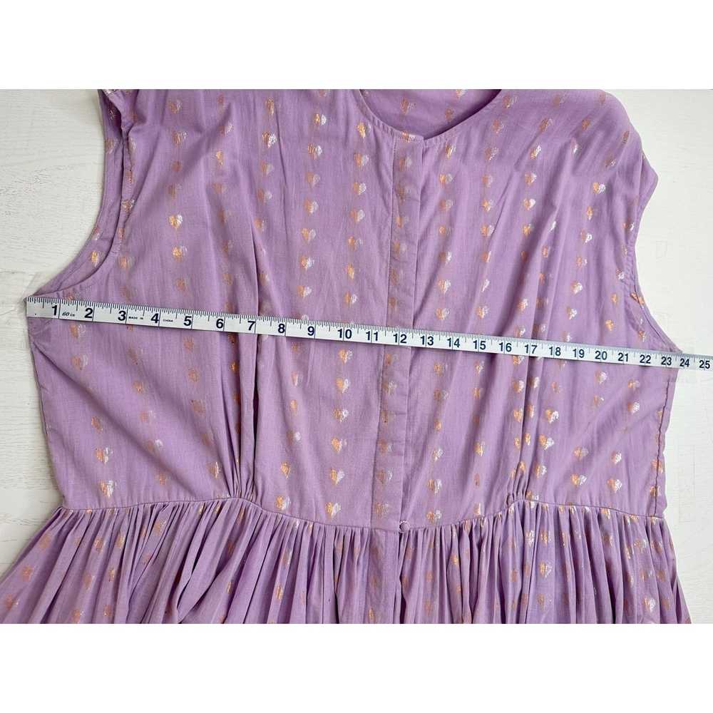 Ecru Lavender Purple Long Maxi Dress Gold & Silve… - image 11