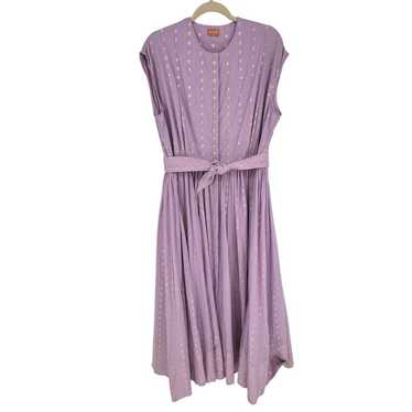 Ecru Lavender Purple Long Maxi Dress Gold & Silve… - image 1