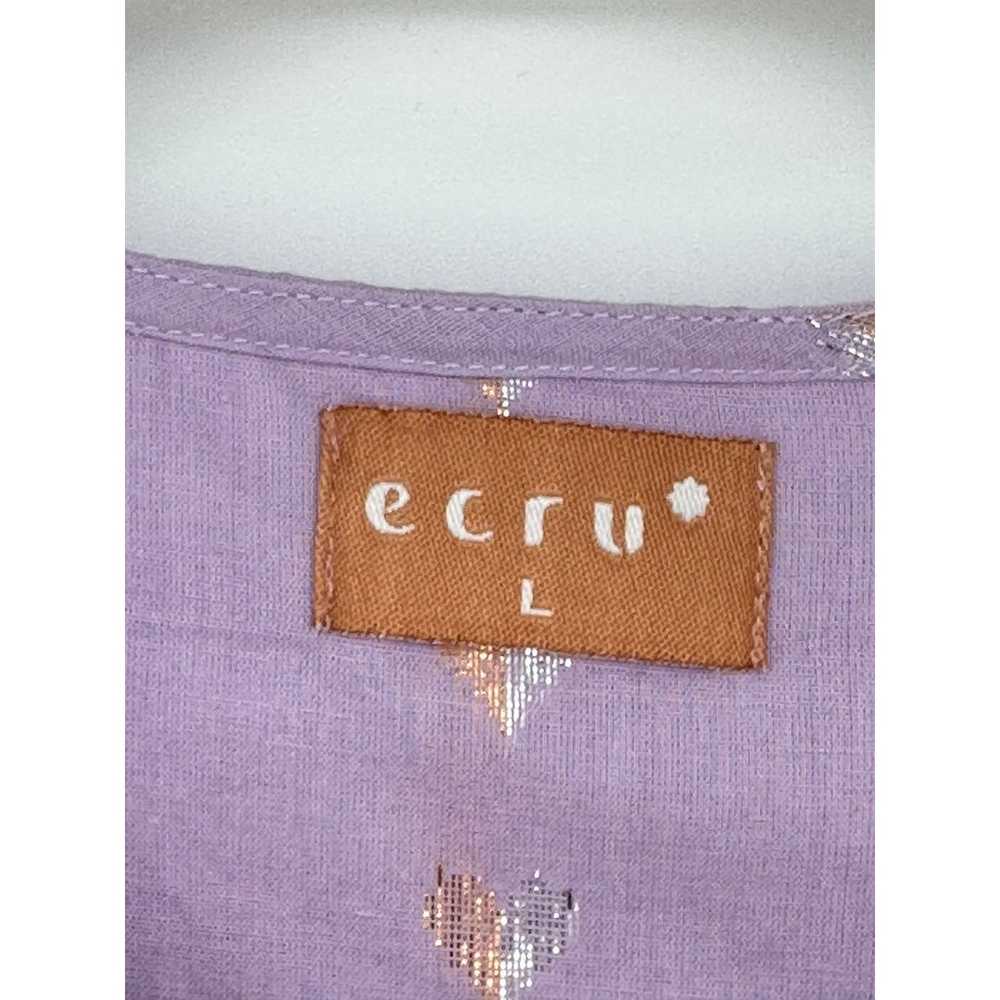 Ecru Lavender Purple Long Maxi Dress Gold & Silve… - image 4