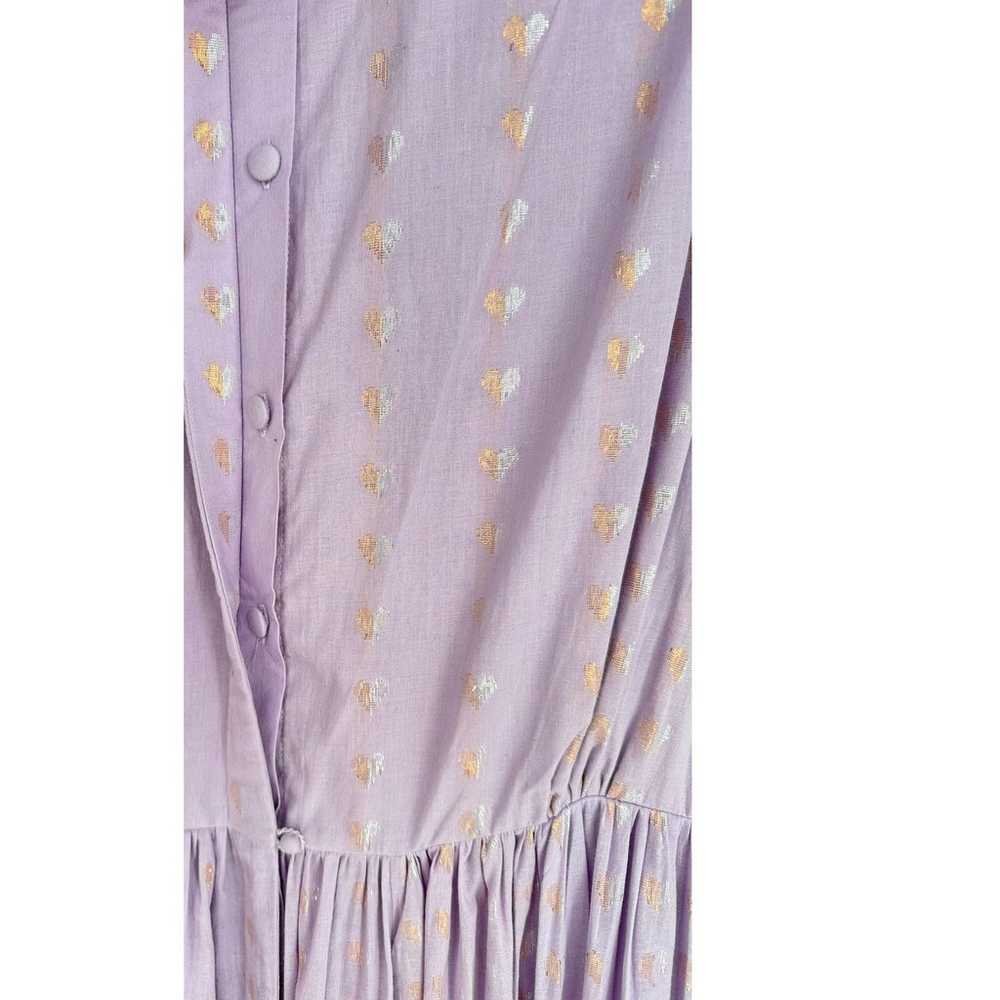 Ecru Lavender Purple Long Maxi Dress Gold & Silve… - image 6