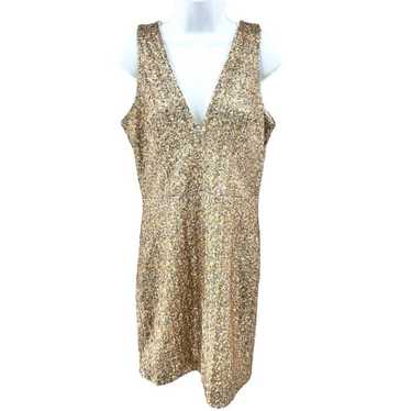 Dress The Population Gold Sequin V-Neck Above Kne… - image 1