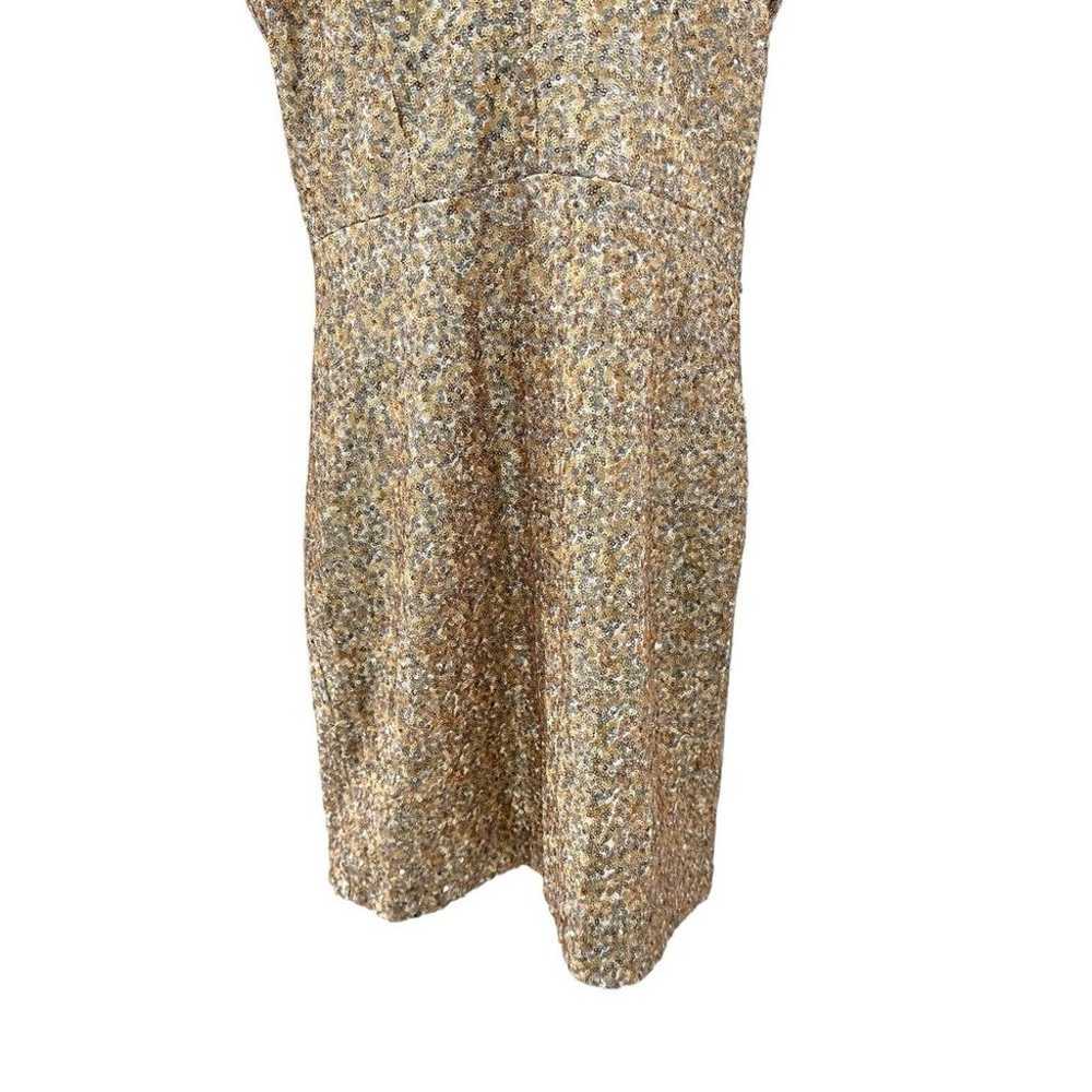 Dress The Population Gold Sequin V-Neck Above Kne… - image 4