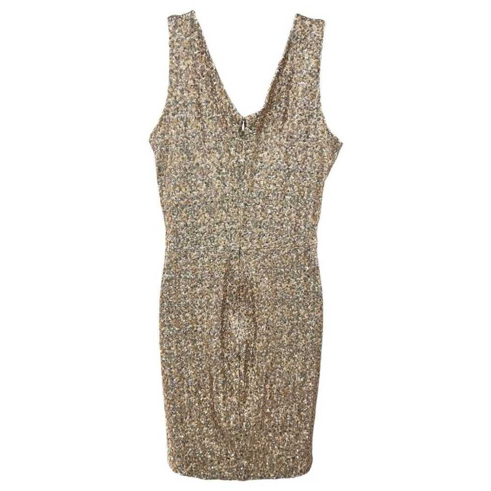 Dress The Population Gold Sequin V-Neck Above Kne… - image 6