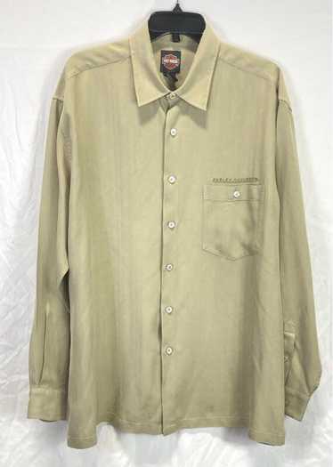 Harley-Davidson American Mens Khaki Silk Long Slee