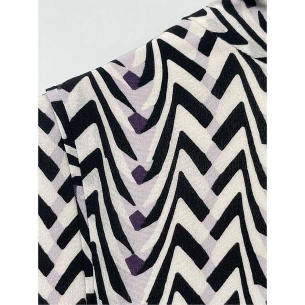 Reiss Dress Silk Women Medium Purple Black White … - image 12