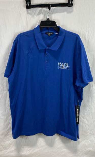 NWT Karl Lagerfeld Mens Blue Cotton Short Sleeve C