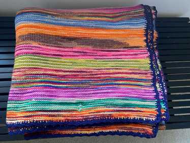 Handmade Multicolor Knitted Blanket - image 1