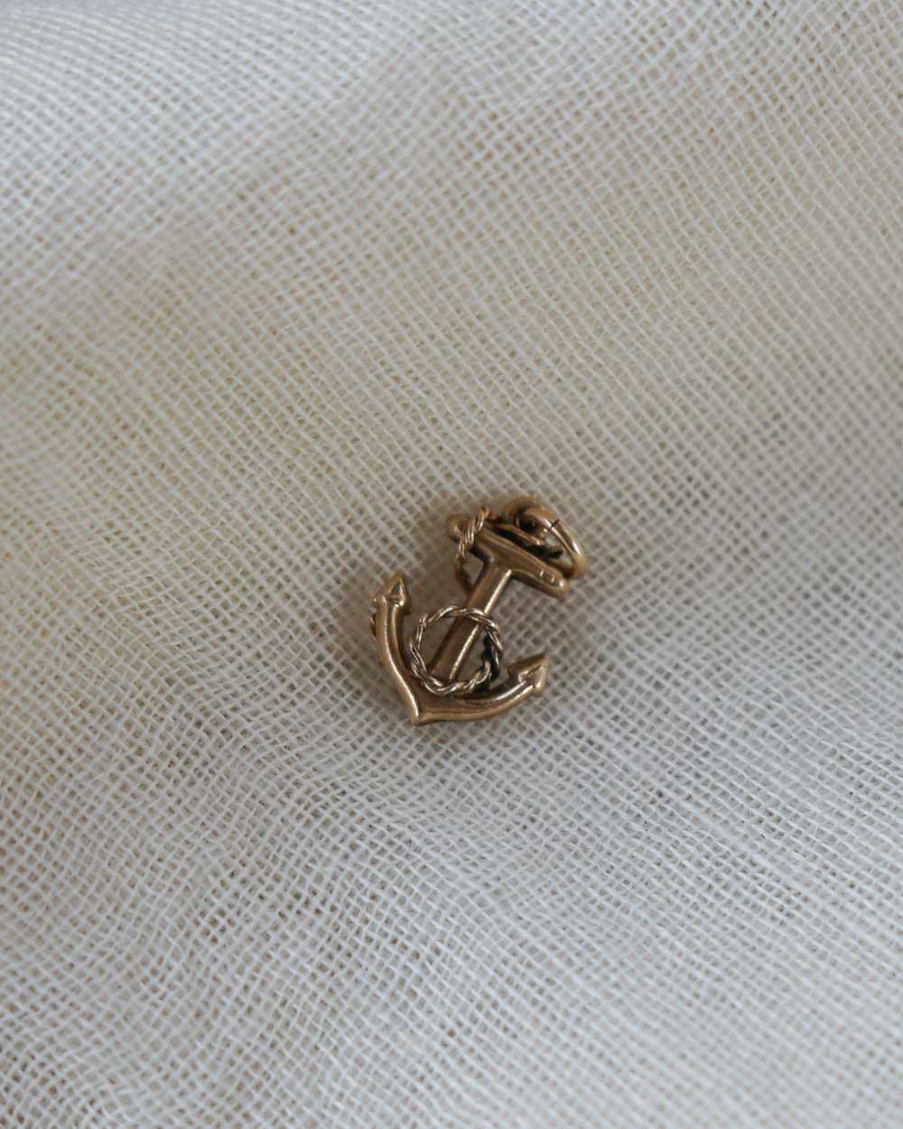 14k Gold Anchor Charm - image 1