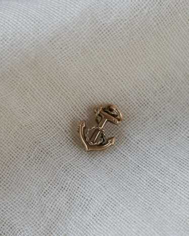 14k Gold Anchor Charm - image 1