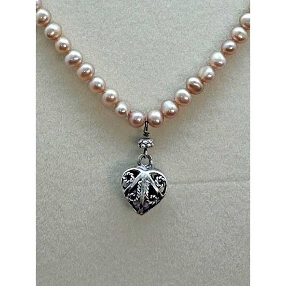 Vintage 925 Sterling Silver Pink Irregular Pearl … - image 7