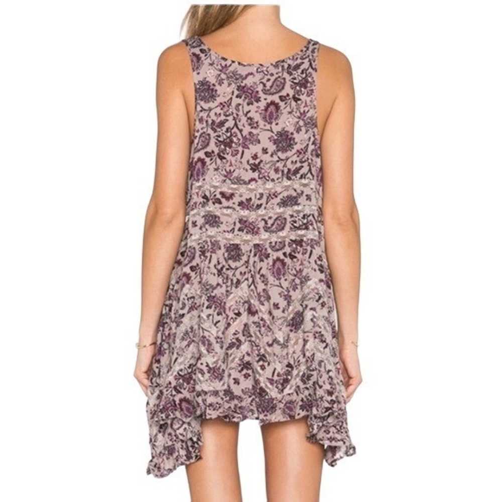 Free People Purple Floral Lace Trim Tiered Ruffle… - image 8