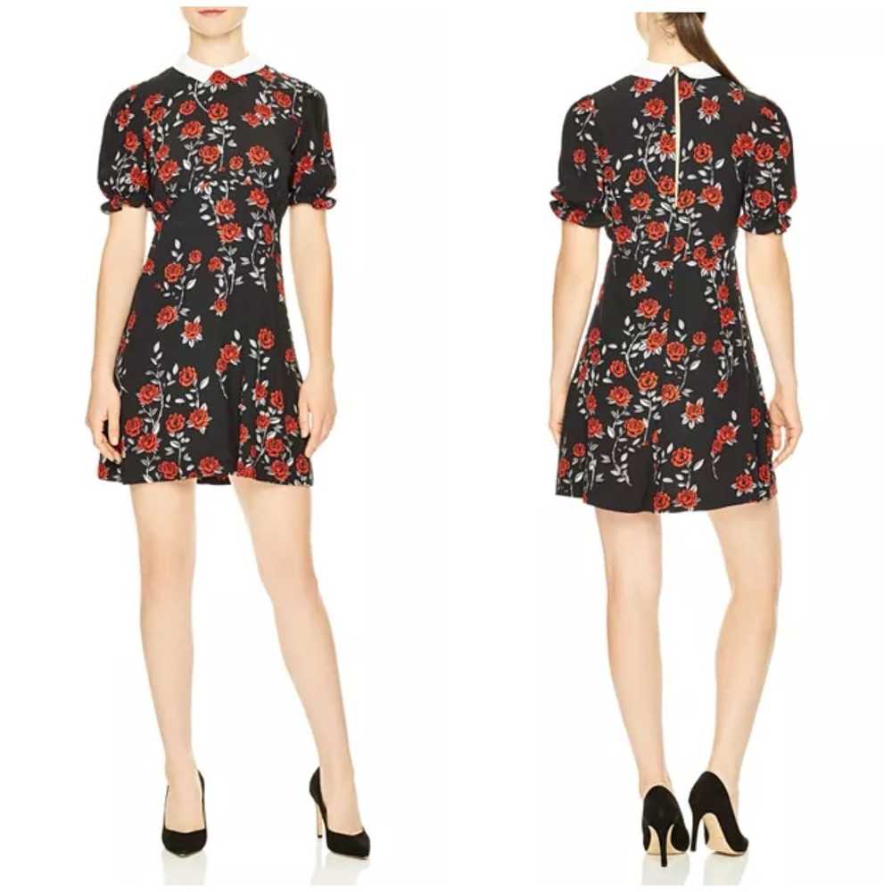 Sandro Lulu Rose Print Dress Short Sleeve Open Ba… - image 9