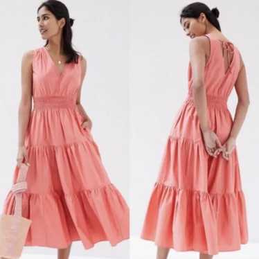 Anthropologie Maeve Tiered Maxi Dress Size 4 Coral