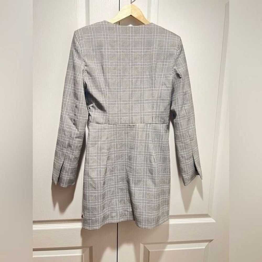 Zara Grey Plaid Blazer mini Dress Jewel Buttons a… - image 6