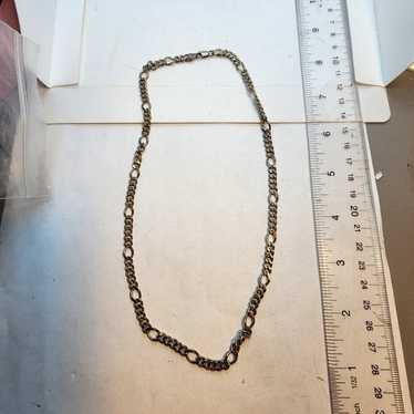 Vintage Silver Figaro chain necklace - image 1