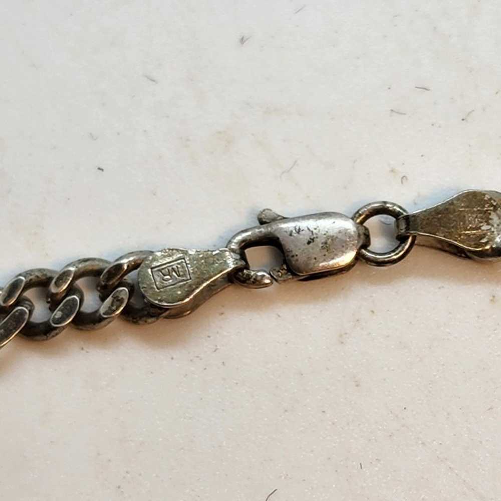 Vintage Silver Figaro chain necklace - image 2