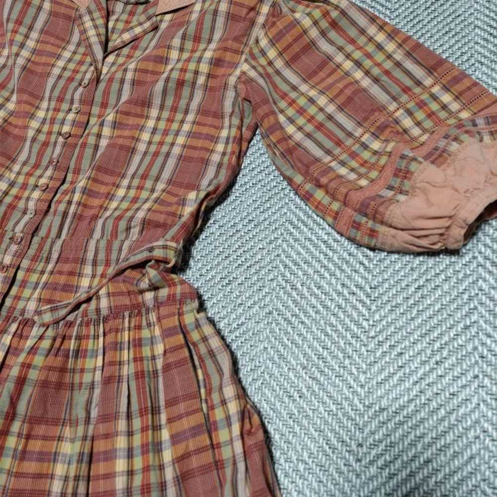 Pink House Vintage Check Long Dress  
Three-Quart… - image 4